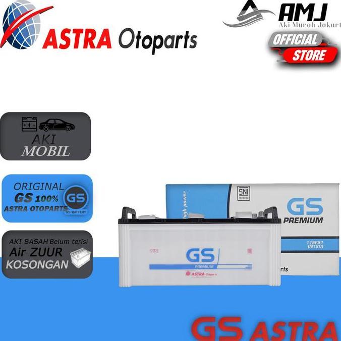 TERMURAH - GS Premium Astra Aki Genset N120 / 115F51 - 120Ah Aki Basah