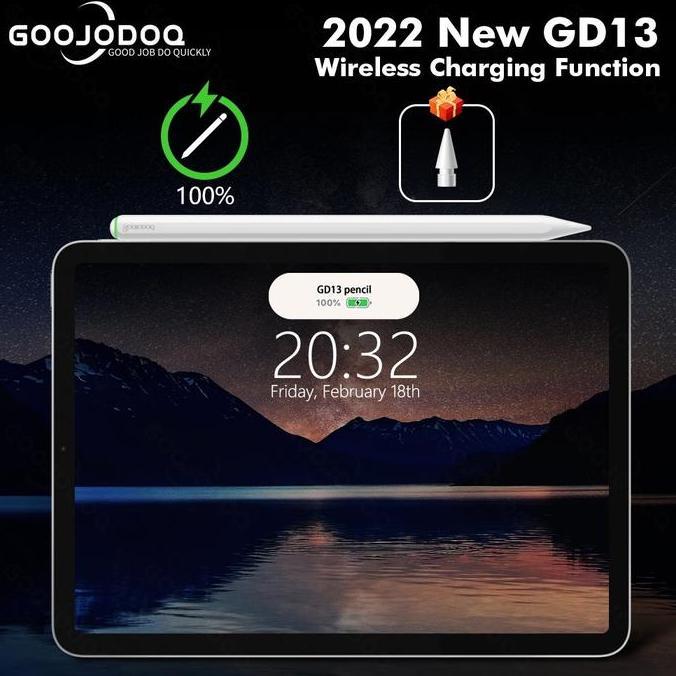 GOOJODOQ 13th GD13 pencil Stylus Pencil for iPad with Palm Rejection with wireless charger, Active P