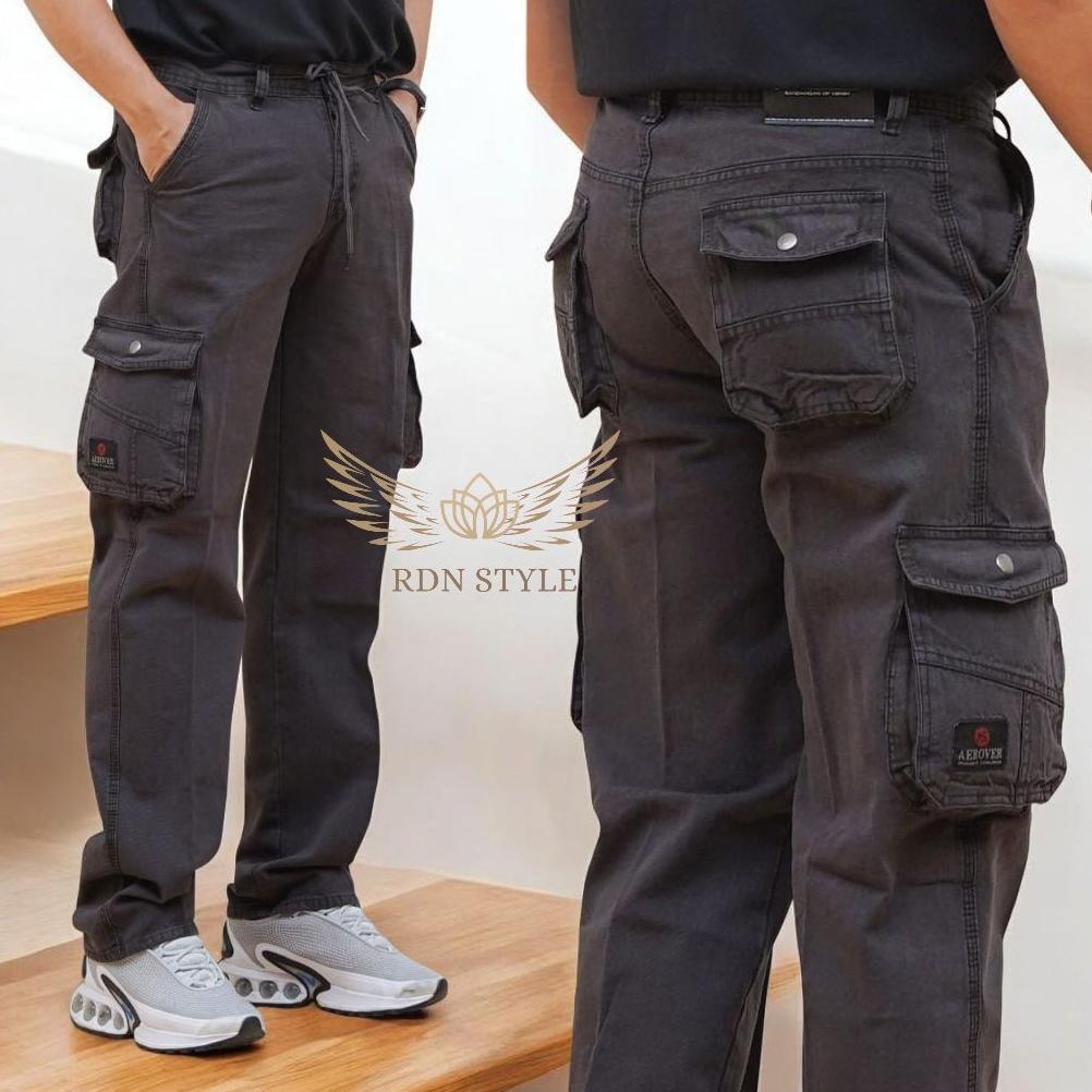 ORIGINAL RDN STYLE - CELANA CARGO PRIA TEBAL BAHAN SEMI JEANS CELANA KIMPOL TEBAL ADEM GUNUNG PRIA C