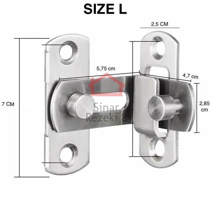 Ironbig- Grendel Sudut Kait / Cantol Pintu Geser Kunci Sliding Gembok Siku