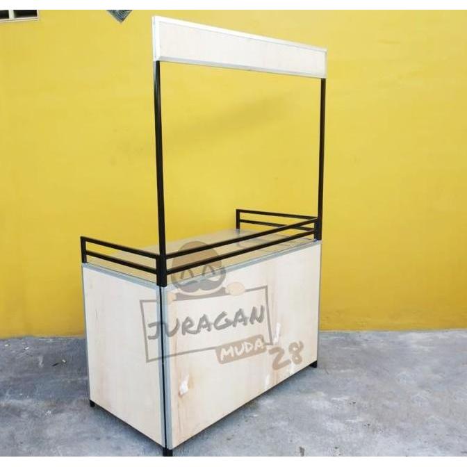 Terlaris Gerobak Lipat/Booth Portable/Booth Lipat Besi + Packing Kayu 120*60