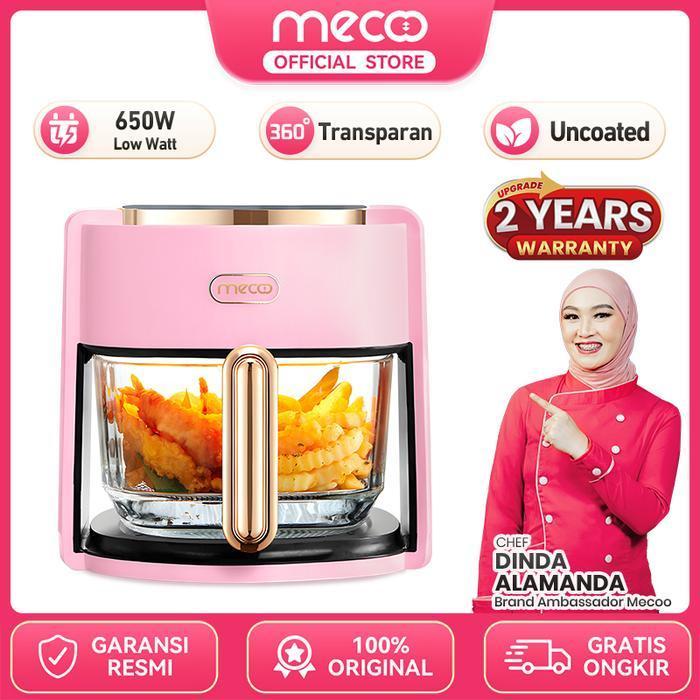 CodMecoo Most Aesthetic Transparan Air Fryer 650 Low Watt 5L Sni Hemat Listrik & Anti Jeglek Mesin P