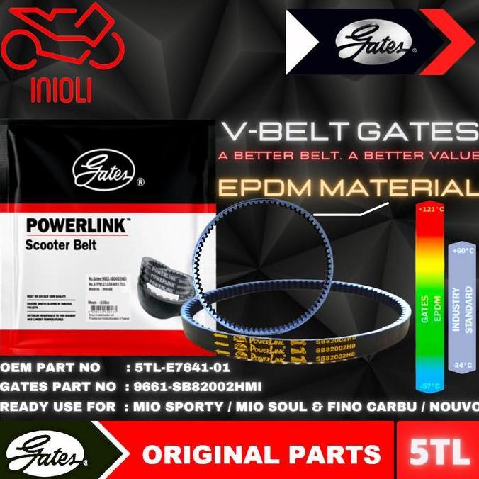 VAN BELT GATES V BELT V-BELT VBELT GATES POWERLINK MIO SPORTY SMILE MIO SOUL CARBU FINO CARBU NOUVO 