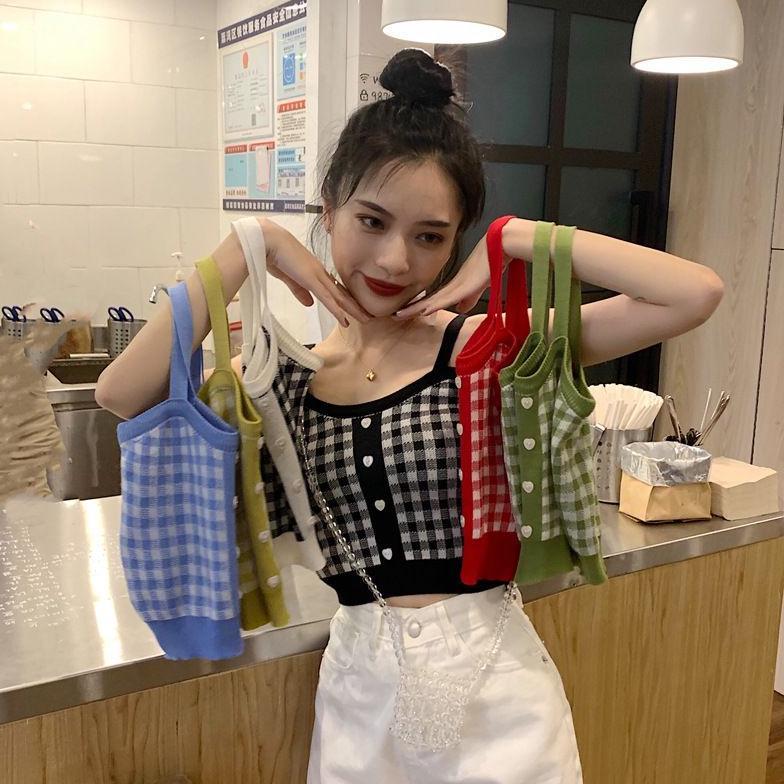 Korean Square Knit Crop Tank Top Square Style TT SQUARE