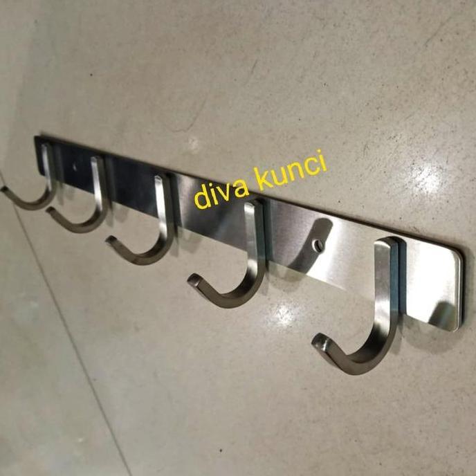 Gantungan baju Stainles 5 kait / kapstok baju Stainles