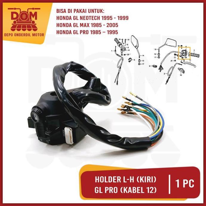 Promo Holder Kiri GL Pro Kabel 12 L/H (KAGAYAKU) Saklar Kiri Tombol Lampu Pass Dim Riting Klakson Ka
