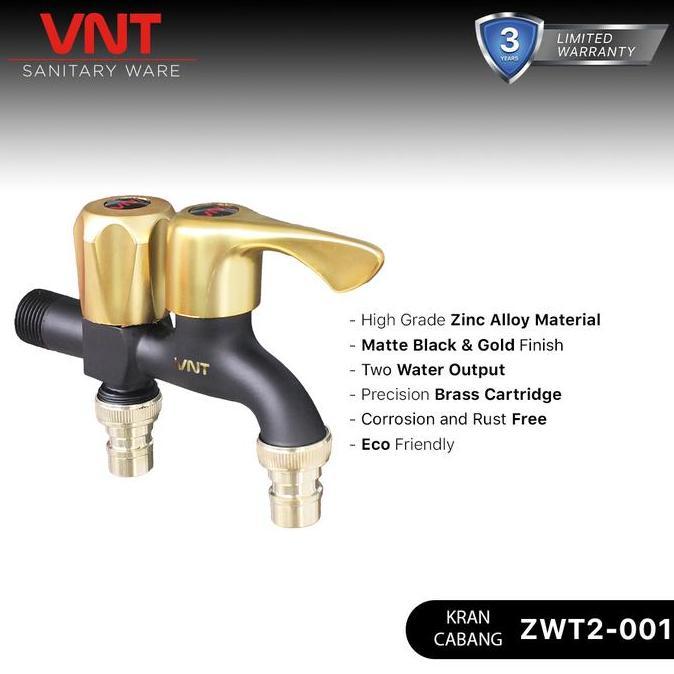 [CUCI GUDANG] / VNT Kran Air Cabang Double 1/2 Inch Mesin Cuci Keran Taman Tembok