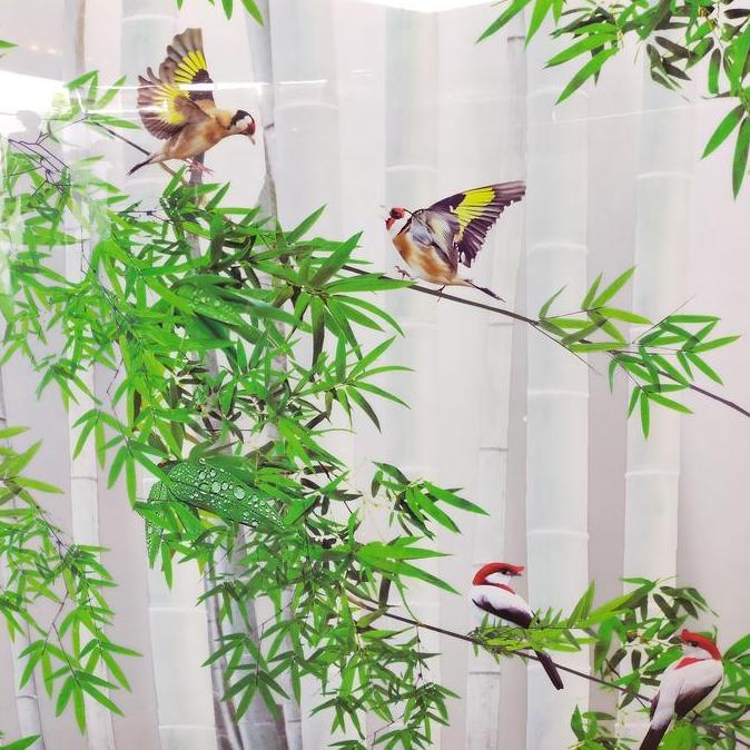 Fiber Pagar Plastik Penutup Pagar Motif Goldfinch Lebar 1 Meter Tebal 0.6 mm Bahan Lentur Flexible U