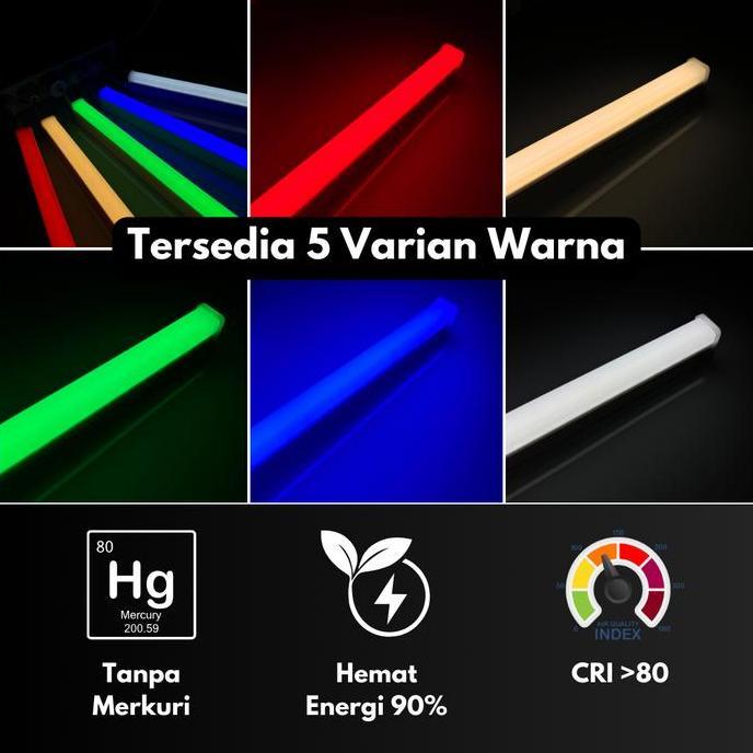 Lightbrum- [Guncang 12.12] Lampu Myvo Tl5 Neon T5 Led 5/10/15/20 Watt Tube Warna Warni  Putih White 