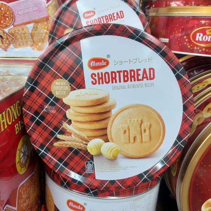 Monde Shortbread Original Authentic Recipe 335gr-Biskuit Rasa Mentega-Butter Cookies-Kukis Kaleng-Sn