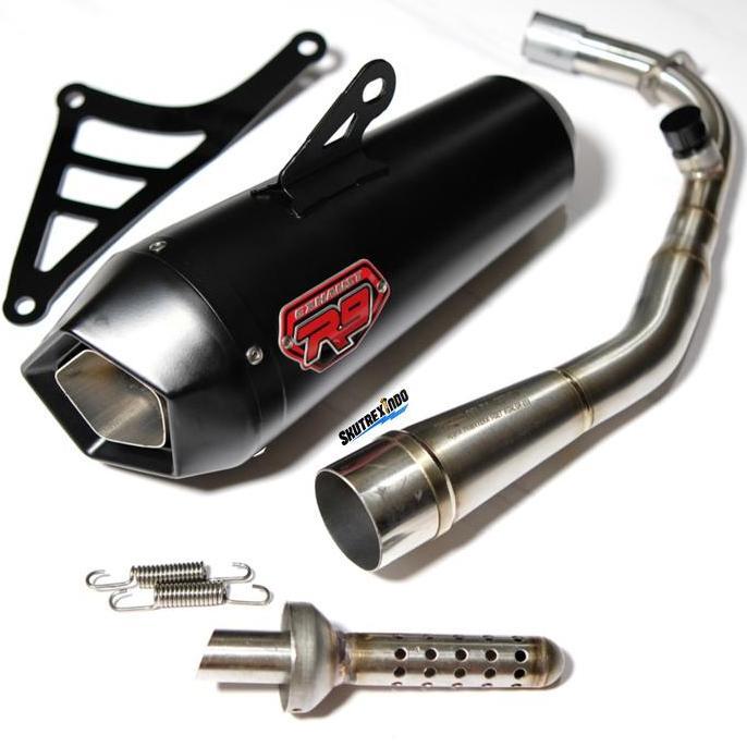 Promo Knalpot R9 New Alpha Black Series Vespa Sprint Primavera S LX IGET Diskon