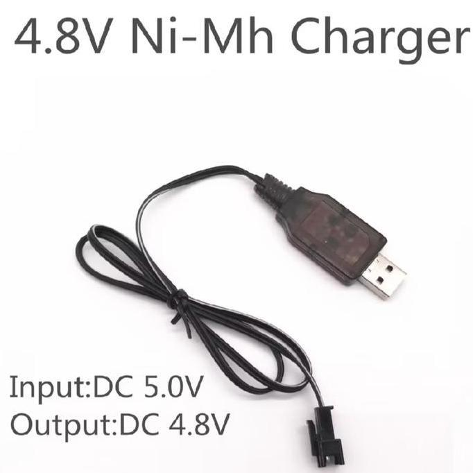 USB CHARGER / KABEL CHARGER USB BATERAI RC 4,8 250mA SOKET HITAM