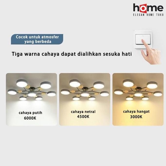 Lightbrum- E.Home 3 Warna Lampu Plafon Ruang Tamu Lampu Gantung Modern Lampu Gantung Sederhana Lampu