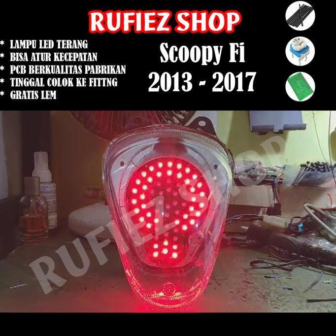 Promo Custom lampu stoplamp running scoopy fi 2013 2014 2015 2016 2017 Diskon
