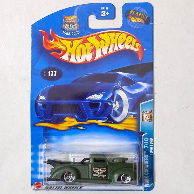 HW Hot Wheels 1940 40 Ford Pickup Truck hijau 2004 Work Crewsers