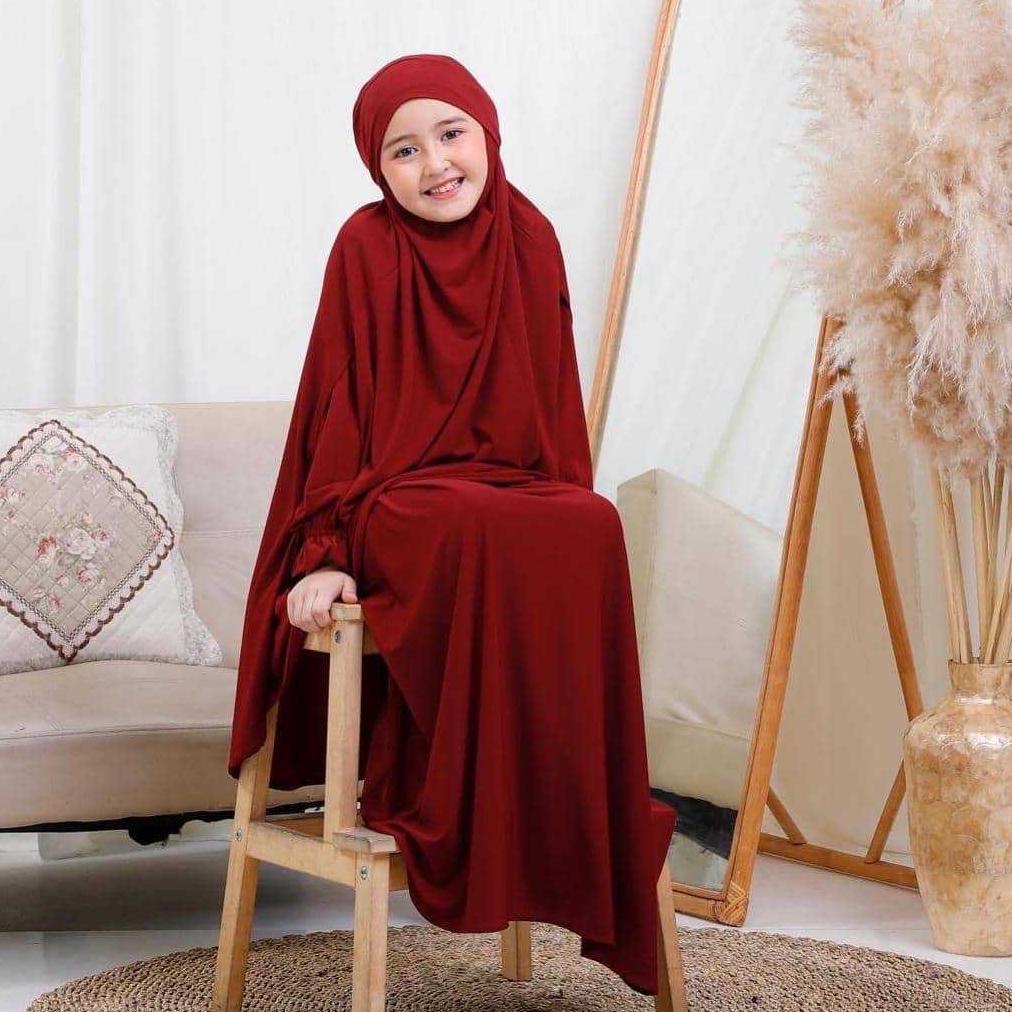 Official Gamis Anak Perempuan Jersey Muslim 3-13 Tahun & Dress Jubah Abaya Pakaian Ngaji Manasik Haj