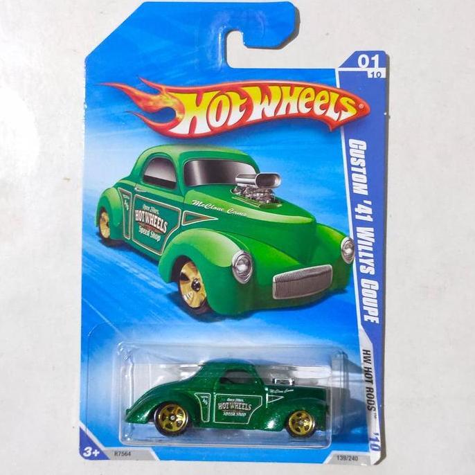 Hotwheels Hot Wheels Custom 41 Willys Coupe hijau 2010 HW Hot Rods