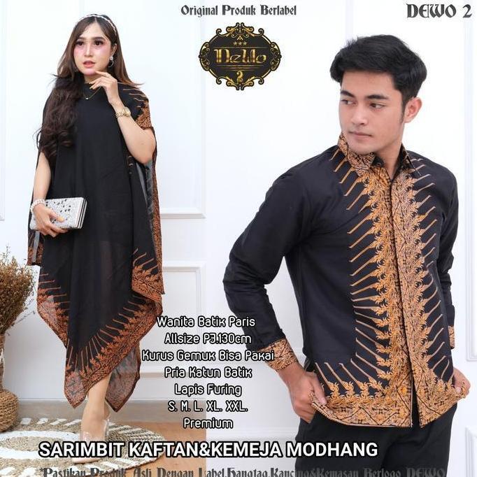 Sarimbit Kaftan MODANG JOKOWI / Couple dress batik kaftan Asimetris / baju couple kondangan