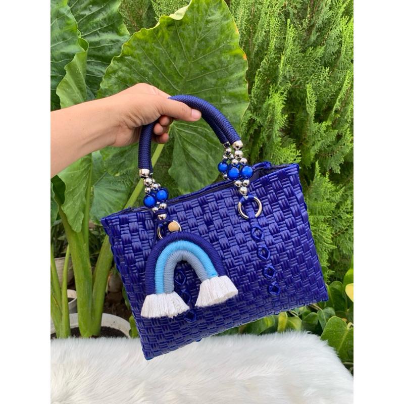 Tas Anyaman Jali Premium Handle Mutiara Resleting Tas Anyam Furing Tas Pesta