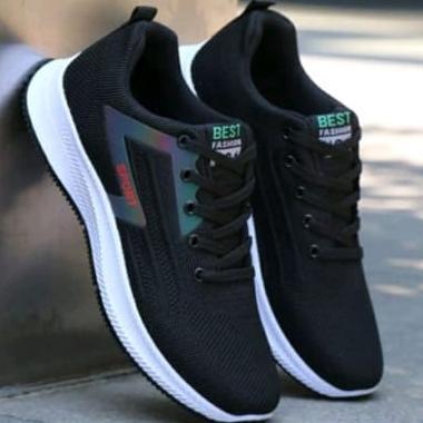 Recommended Sepatu Pria Sneakers Casual Hitam Outsole Anti Slip Sepatu Olahraga Pria Sepatu Sekolah 