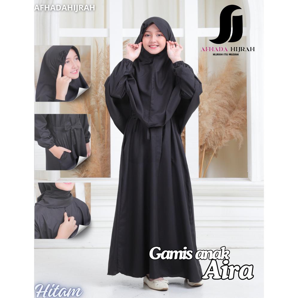Wajib Punya Afhadahijrah - Gamis Anak Perempuan Aira Terbaru Baju Set Hijab Syari