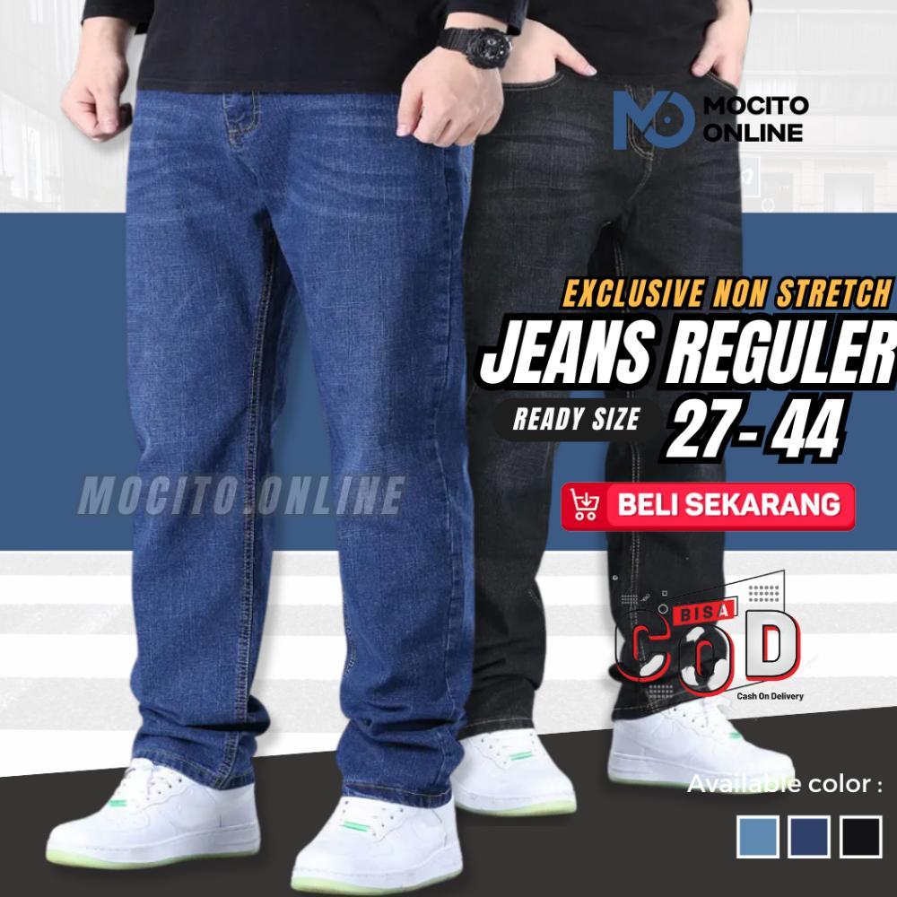 ORIGINAL CELANA JEANS JUMBO PRIA BAHAN DENIM STRETCH MELAR