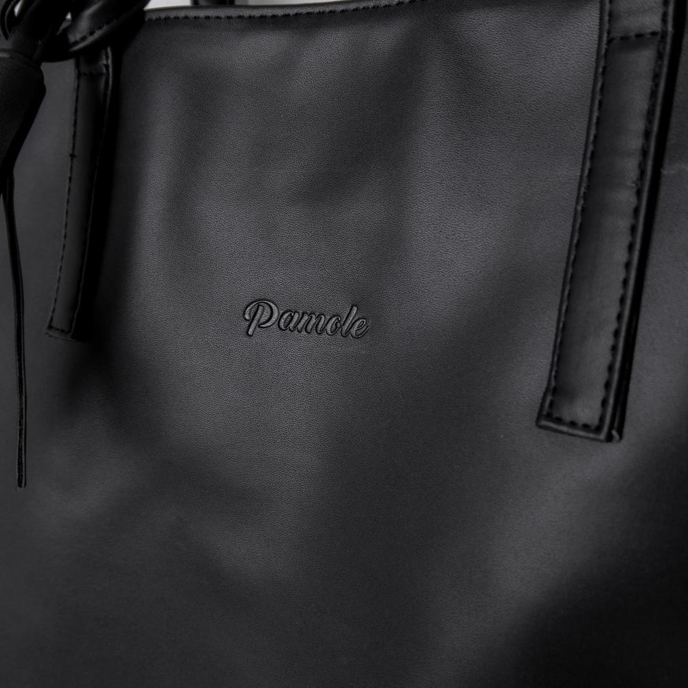 new pamole - tote bag wanita bahan kulit sintetis penutup resleting - volen series