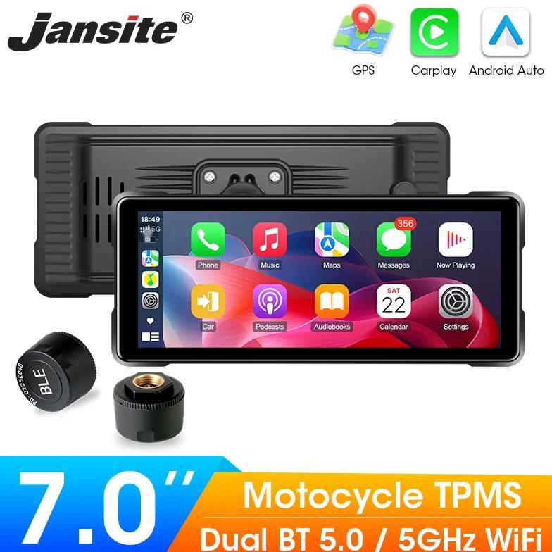 Srnubi 7" Motorcycle GPS Navigation Wireless CarPlay Android Auto Recorder Multimedia IP67 Waterproo