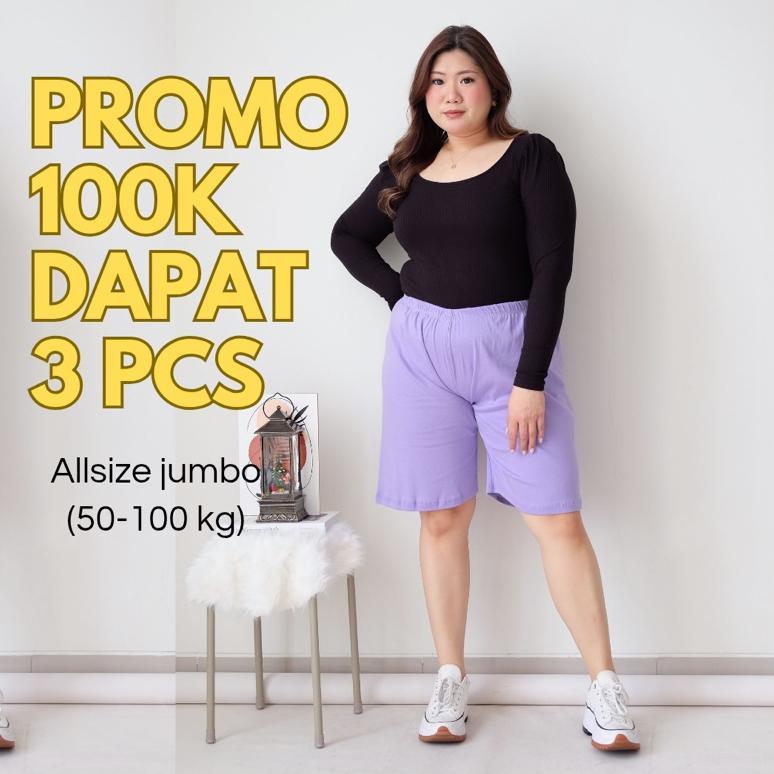 celana pendek kolor all size jumbo wanita 50kg 70kg 80kg 90kg 100kg beli 3 100ribu Termurah