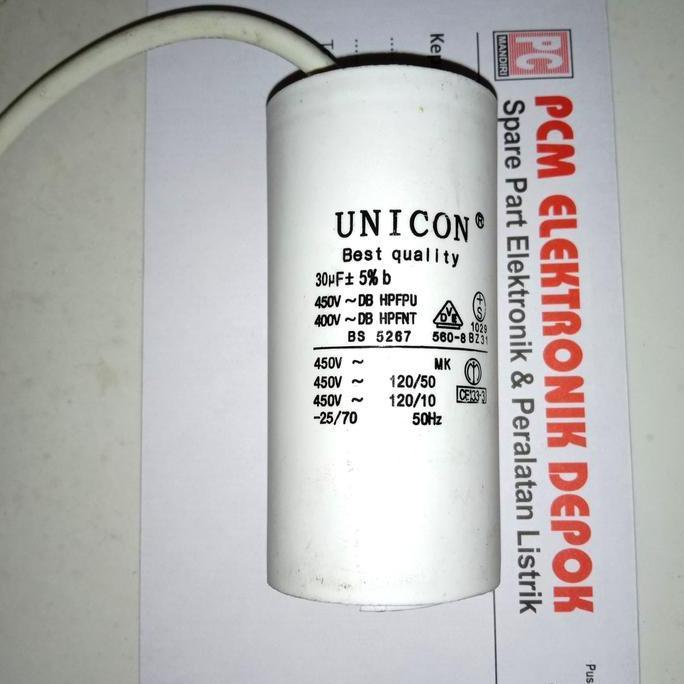 30uf 450vA 30 uf 450 vA Unicon Kapasitor Capacitor TERBATAS