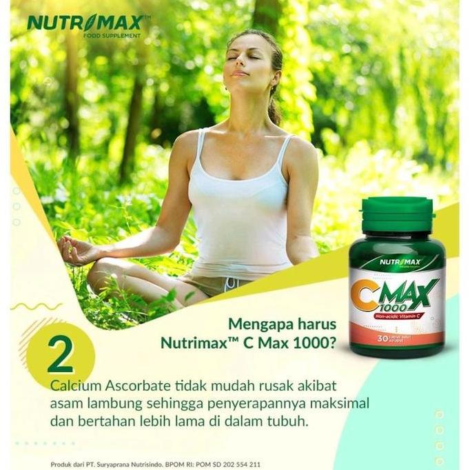 Vitbreak- Nutrimax Cmax 1000 Mg 30 Tablet - Meningkatkan Daya Tahan Tubuh | Vitamin C  Acid Dewasa