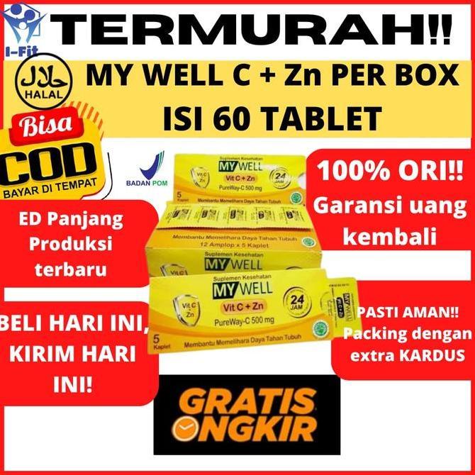 Vitbreak- Mywell Mywel My Well Vitamin C Zn Pureway C 500 Zink 1 Box Isi 60 Tab