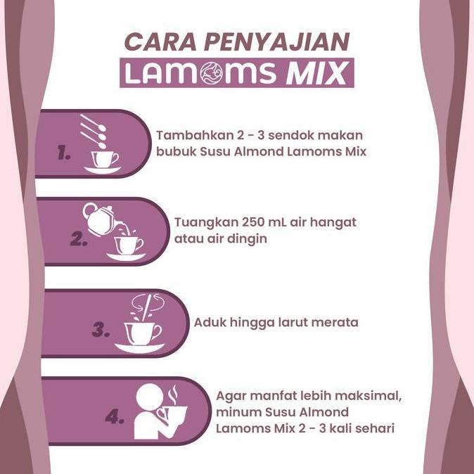 Milkwiol- [Beli 2 Gratis 1] Susu Almond Lamoms Mix - Plus Soya & Ekstrak Katuk - 200Gr