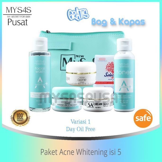 Murah Mysas Skincare Paket Acne Whitening Isi 5 / Kulit Berjerawat Acne/ Kulit Putih Glowing Natural