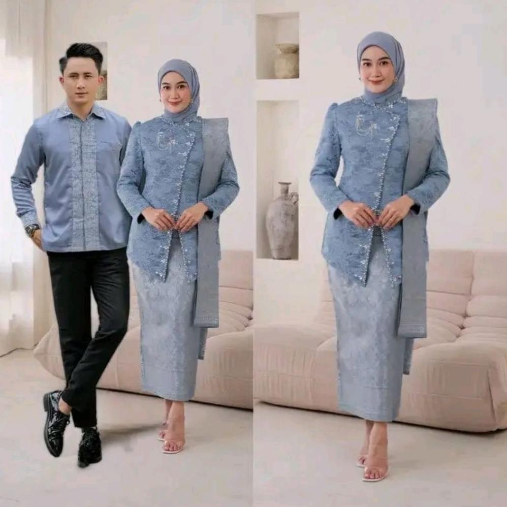 KUALITAS SUPER Viona Batik - Kebaya Couple Termurah Kebaya Janggan Pasangan Couple Mahogany Wisuda T