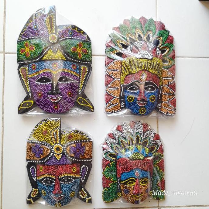 *:*:*:*:*] MadeSukawati Hiasan Dinding Sepasang Kecak Janger Lukis Tutul Rama Sita Kerajinan Tangan 