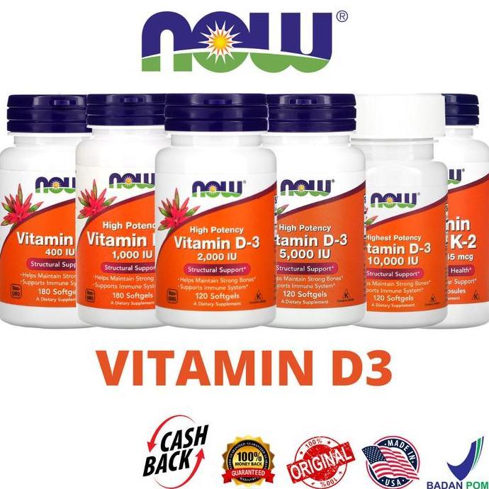 Vitbreak- Vitamin D3 400 1000 2000 5000 10000 Iu & K2 | Now Foods