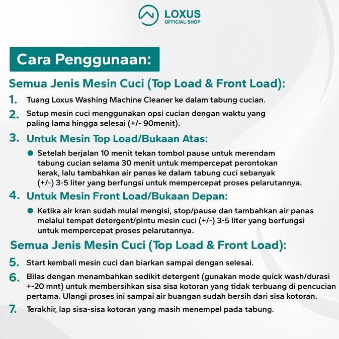BERKUALITAS Loxus Pembersih Mesin Cuci Washing Machine Cleaner