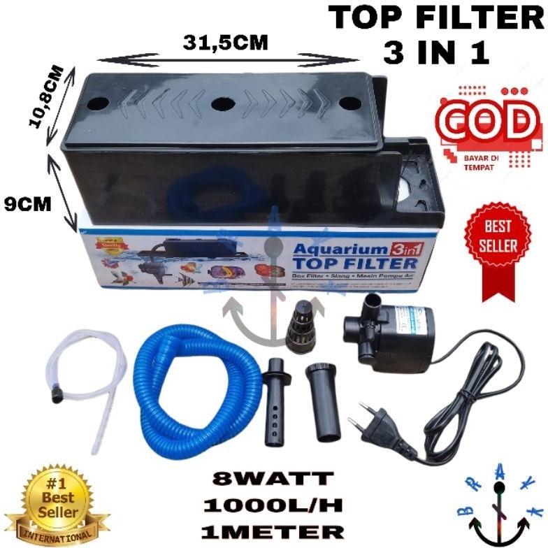 Filter Pompa Komplit Top Filter Box Aquarium 3 In 1 Top Filter SP 1200 Garansi (BOX LEBIH BESAR)