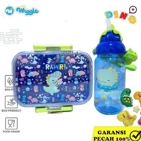 WIGGLE PAKET HEMAT DINO HELLO LUNCH BOX BAG LUNCH BOTTLE Kotak Bekal