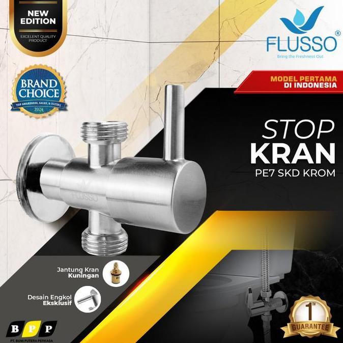 Vivatamanul5 - Stop Kran Double 1/2 Inch Kuningan Flusso Jet Closet Wastafel