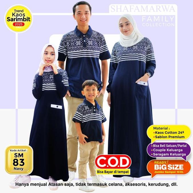 Shafamarwa Baju Couple  Keluarga Original Pakaian Gamis Sarimbit Family Muslim Ayah Ibu Busui dan An