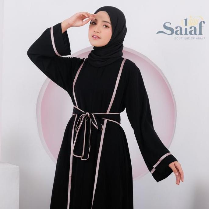 Gamis abaya hitam turki mewah Abaya Turkey Hitam Bahan Jet Black Saudi Elegant Mewah Gamis Syar'i Te