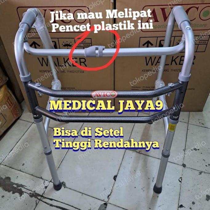 Promo Walker lansia Avico Alat penunjang gerak bisa lipat Manula Strok
