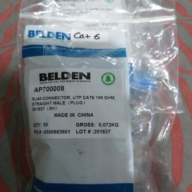 belden cat 6 konektor @50bh / konektor RJ45 belden cat6 / RJ45 cat 6