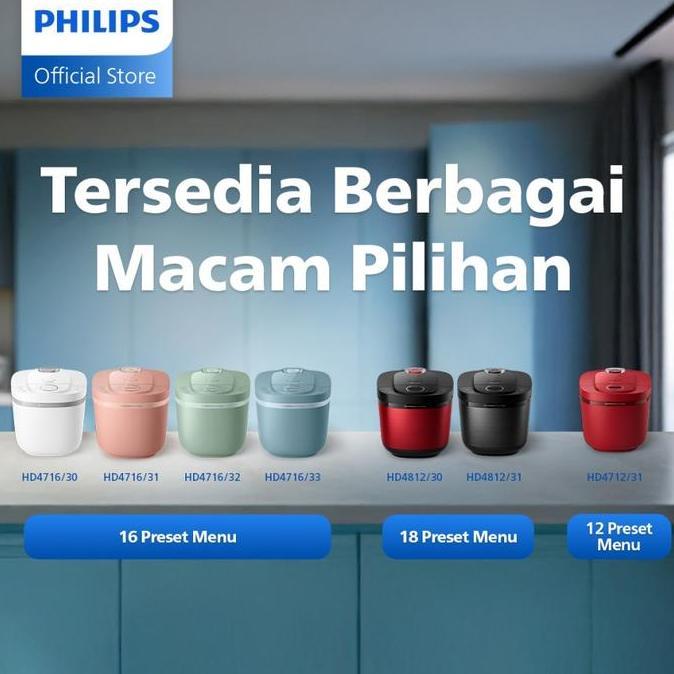 Philips Digital Rice Cooker Magicom 1.8 L HD 4812 - 3000 Digital Series Premium HD4812/31 - Hitam - 