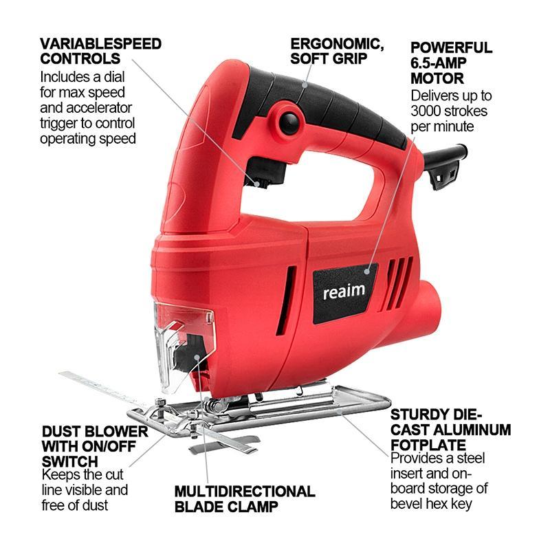 Reaim  Gergaji Ukir Listrik Pemotong Kayu Yang Kuat Gergaji Ukir Listrik