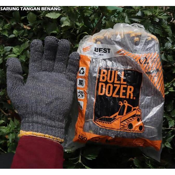 Aman- Sarung Tangan Benang 6 Abu Merk Bull Dozer - Sarung Tangan Proyek - Sarung Tangan Rajut