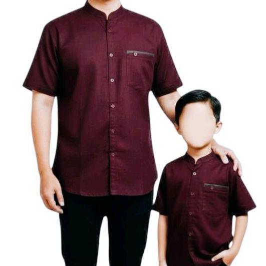KOKO COUPLE AYAH ANAK WARNA UNGU BURGUNDY