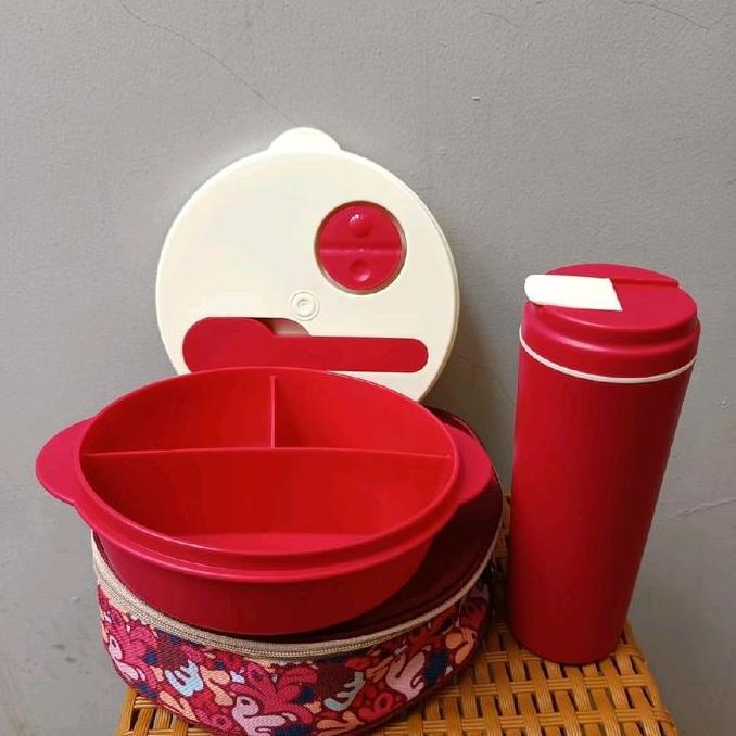 Prandio Lunch Set Merah (Lunch Box + Tumbler ) MOORLIFE - kotak bekal